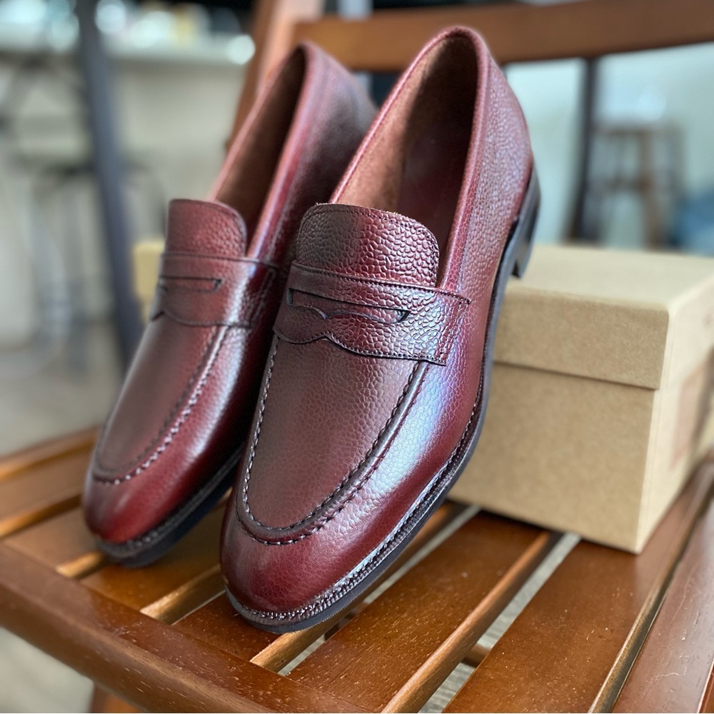 Meermin Burgundy Grain Penny Loafer